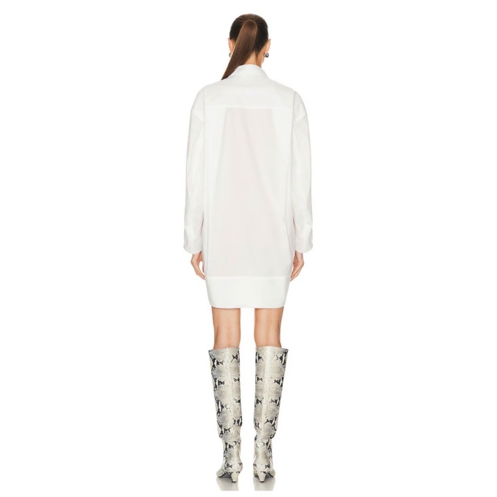 Khaite Kal Dress White Poplin Cotton Mini Shirt Dress 2 - Picture 2 of 8